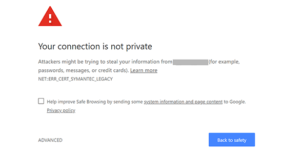 چگونگی رفع خطا Your Connection is Not Private