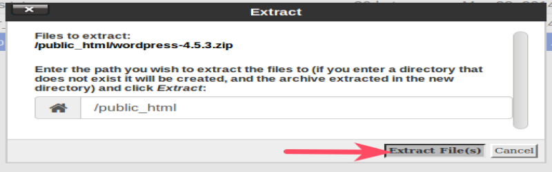 مرحله یازدهم: Extract File(s) را در کادر زیر انتخاب کنید .